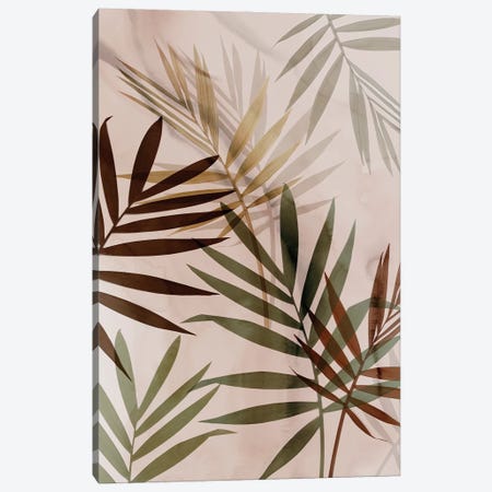 Subdued Leaves I Canvas Print #AAK17} by Aria K Art Print