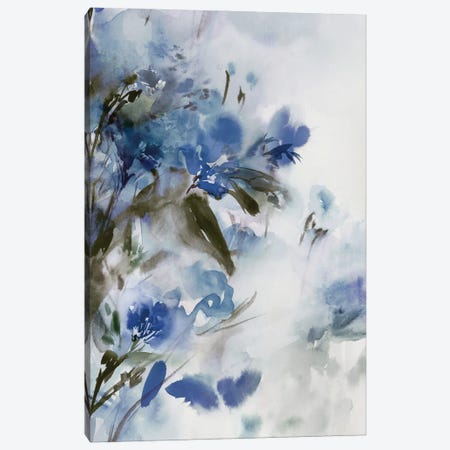 Blue Flowers II Canvas Print #AAK1} by Aria K Canvas Artwork