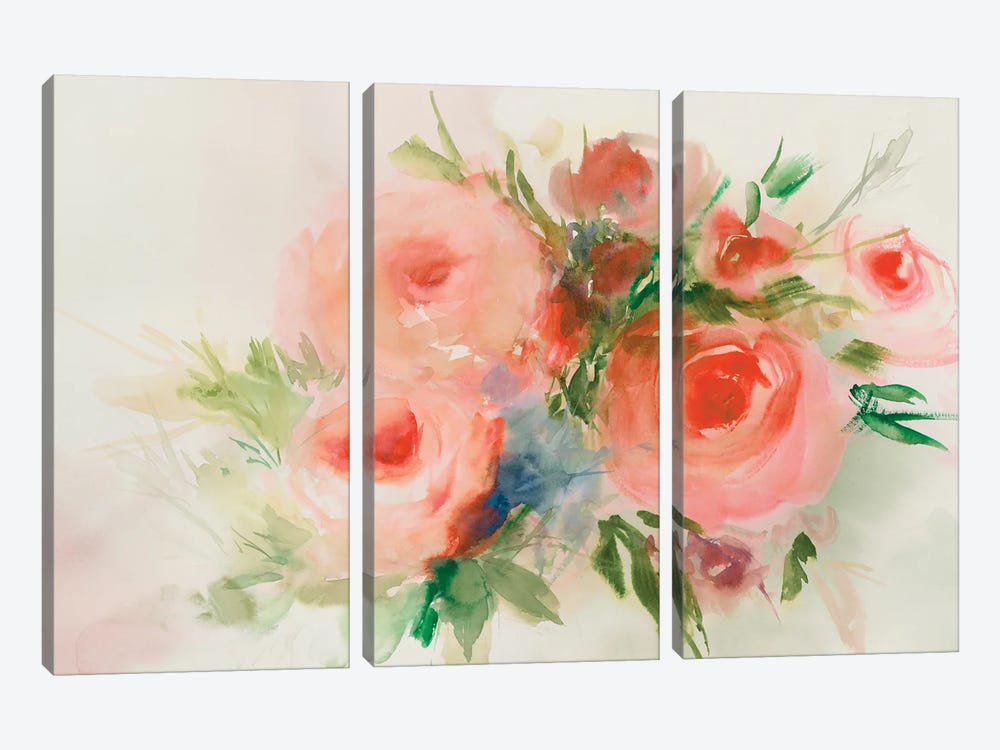 Dreamy Florals I by Aria K 3-piece Canvas Print