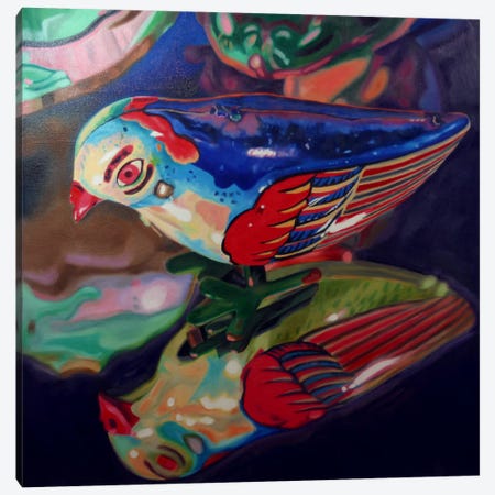Tin Bird Canvas Print #AAL26} by Andrea Alvin Canvas Art Print