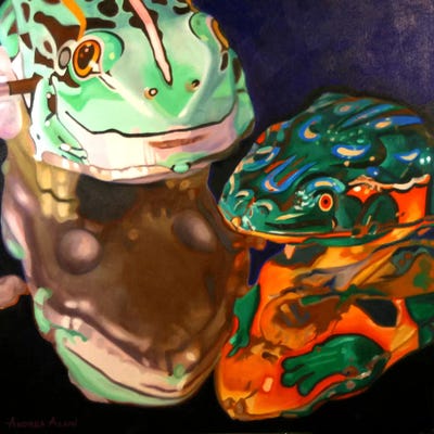 Tin Frogs by Andrea Alvin canvas print