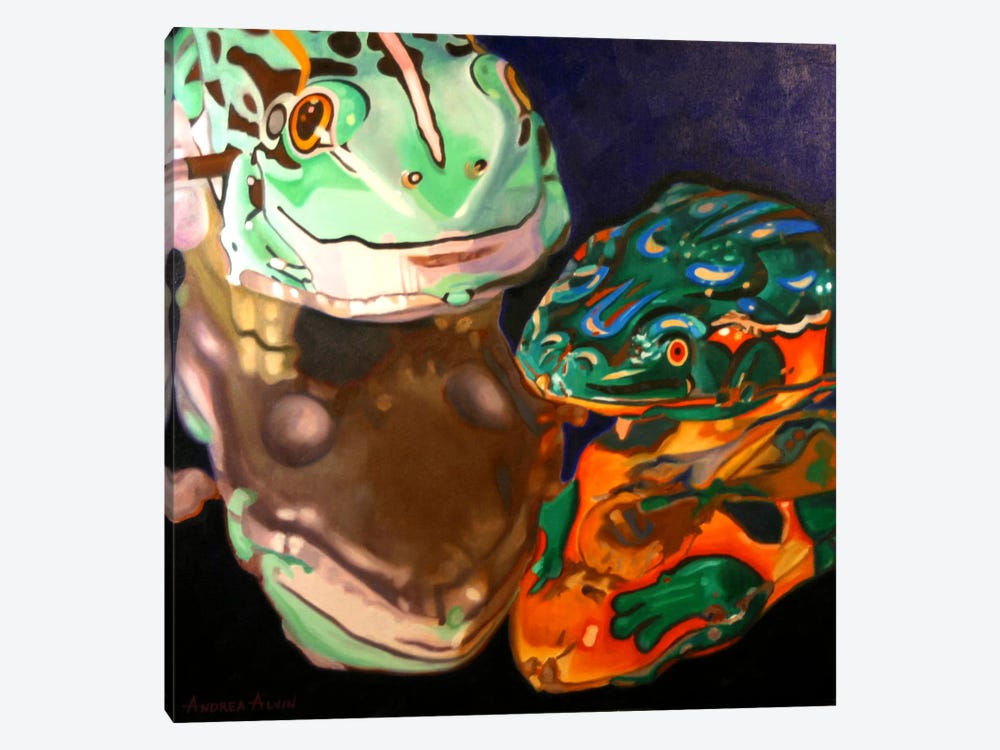 Tin Frogs by Andrea Alvin 1-piece Canvas Art Print