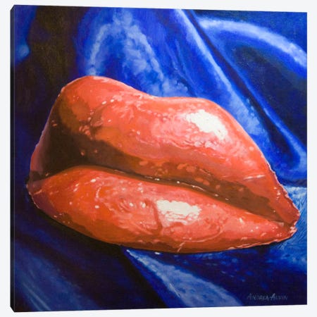 Wax Lips Canvas Print #AAL30} by Andrea Alvin Art Print