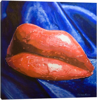 Wax Lips Canvas Art Print - Andrea Alvin