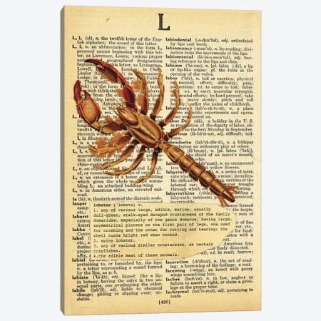 L - Lobster Canvas Print #AALP24} by 5by5collective Canvas Art Print