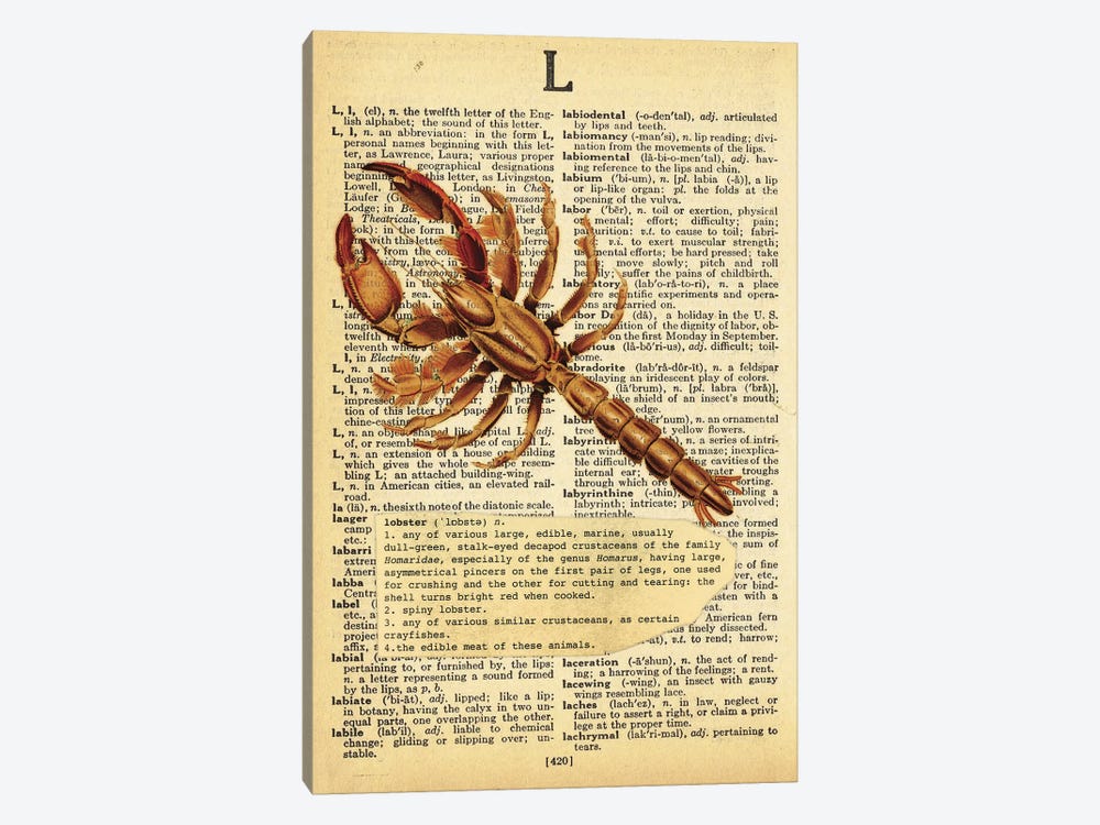 L - Lobster by 5by5collective 1-piece Canvas Artwork