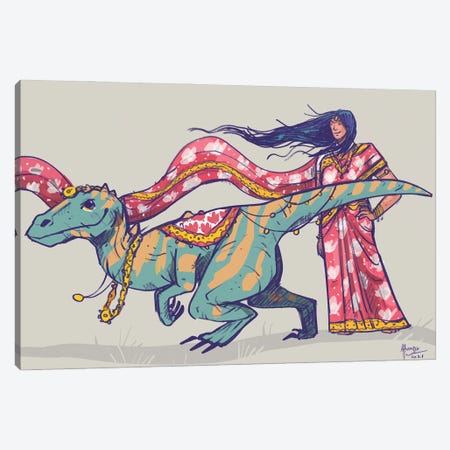 Raptor From Another Timeline Canvas Print #AAN27} by Annada N. Menon Canvas Art Print