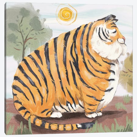 Chonky Tiger Canvas Print #AAN32} by Annada N. Menon Canvas Art Print