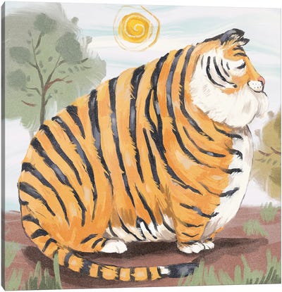 Chonky Tiger Canvas Art Print - Annada N Menon