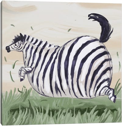 Chonky Zebra Canvas Art Print - Annada N Menon