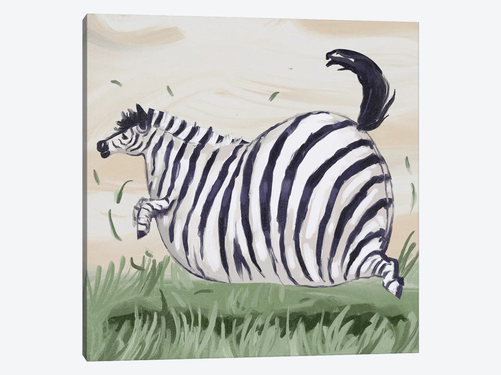 Chonky Zebra by Annada N. Menon 1-piece Canvas Art
