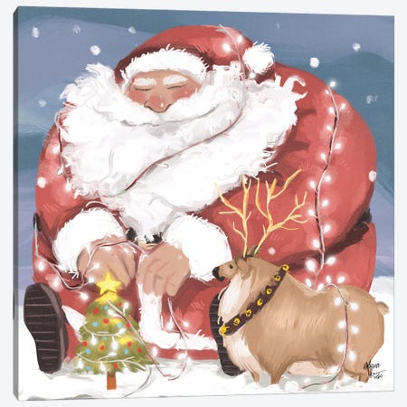 Chonky Christmas Canvas Print #AAN3} by Annada N. Menon Art Print