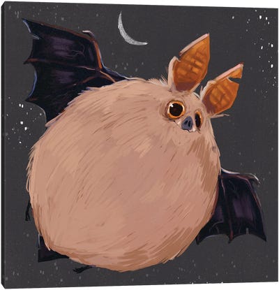Chonky Bat Canvas Art Print - Unlikely Friends