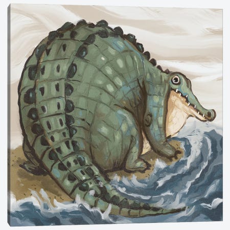 Chonky Crocodile Canvas Print #AAN43} by Annada N. Menon Canvas Artwork