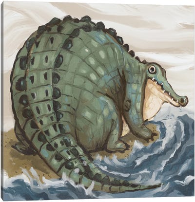 Chonky Crocodile Canvas Art Print - Crocodile & Alligator Art