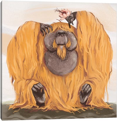 Chonky Orangutan Canvas Art Print - Orangutan Art
