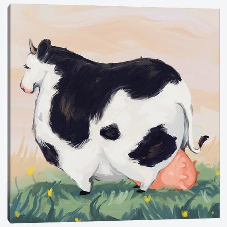 Chonky Cow Canvas Print #AAN45} by Annada N. Menon Canvas Print