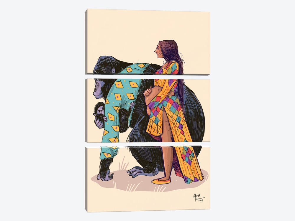 Mammas Are Lovely by Annada N. Menon 3-piece Canvas Print
