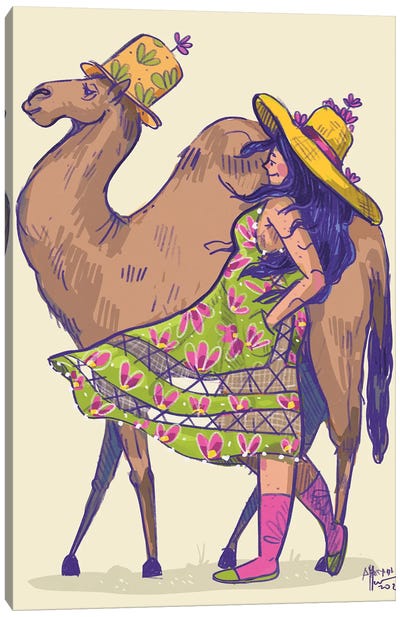 Beating That Summer Heat Canvas Art Print - Camel Art