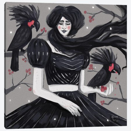 Magnificent Black Palm Cockatoos Canvas Print #AAN58} by Annada N. Menon Canvas Print