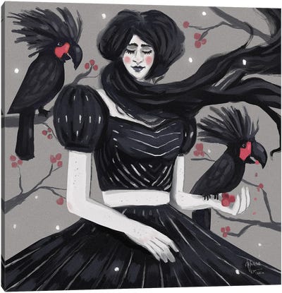 Magnificent Black Palm Cockatoos Canvas Art Print - Annada N Menon
