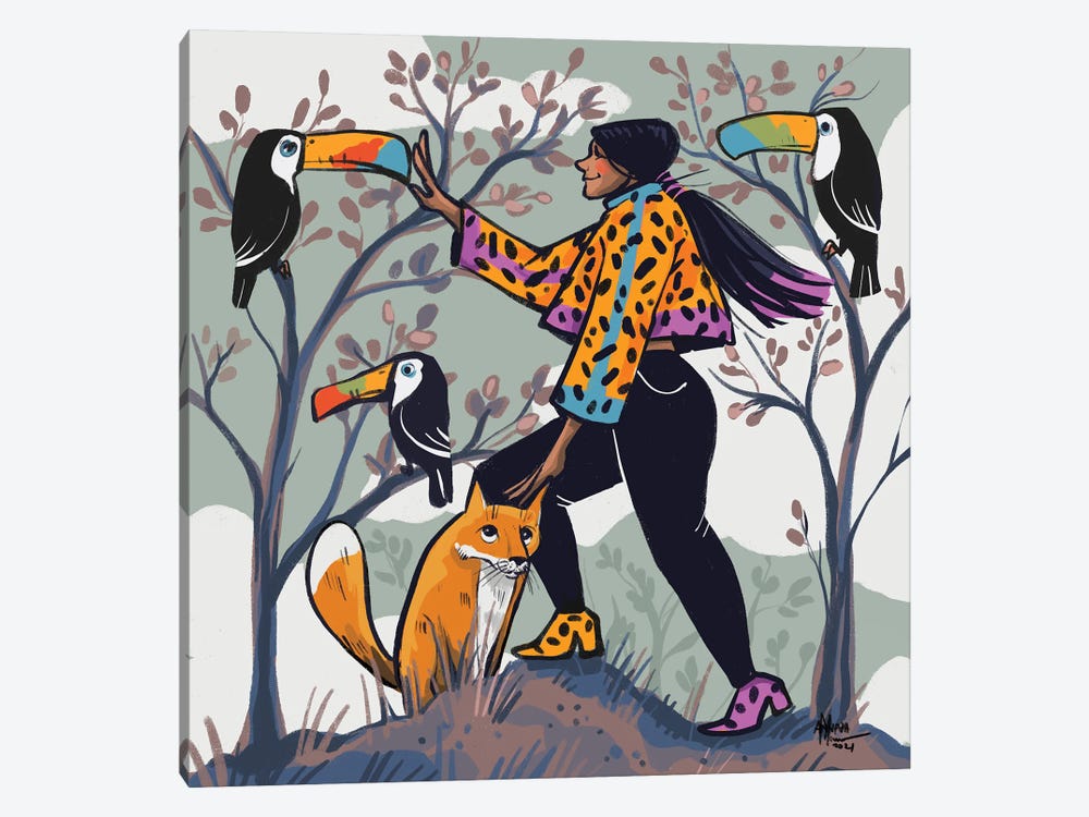 Friends In The Wild by Annada N. Menon 1-piece Art Print