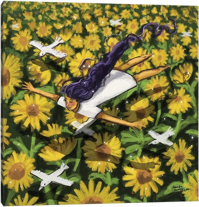 Flying Away Canvas Art Print - Annada N Menon