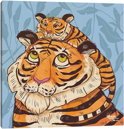 Mama Tiger Canvas Art Print - Unconditional Love