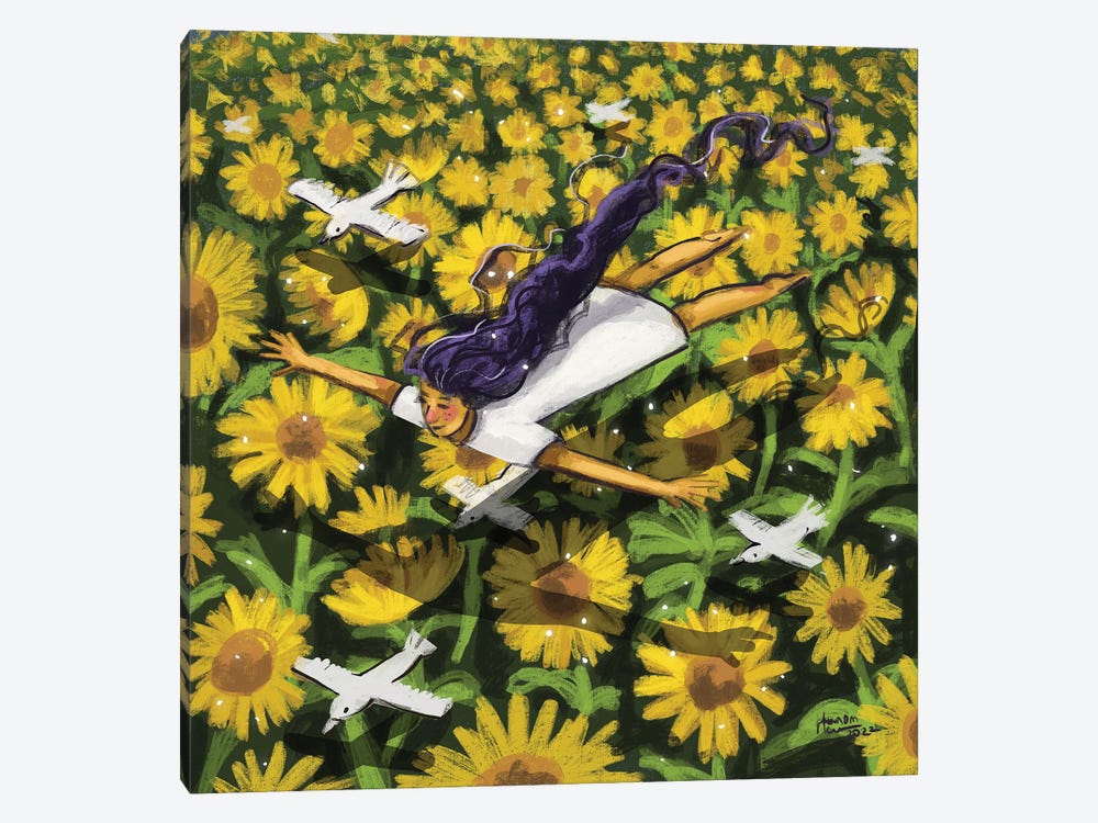Sunflower Fields by Annada N. Menon 1-piece Art Print