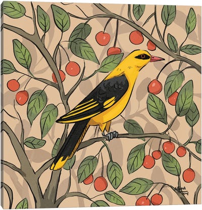 Indian Yellow Oriole Canvas Art Print