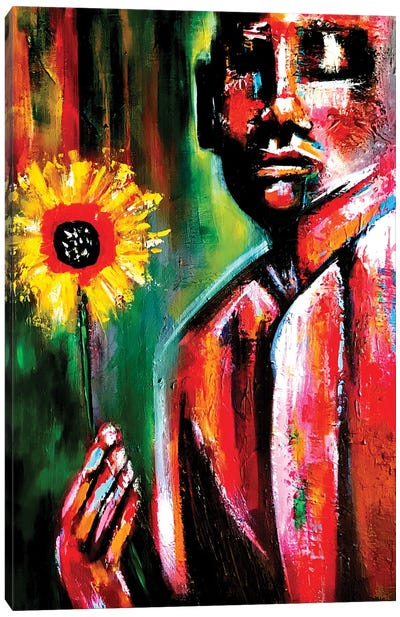 All I Have To Offer Canvas Art Print - Contemporary Portraiture by Black Artists