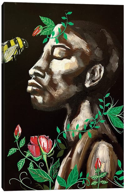 The Way Of A Rose Canvas Art Print - Similar to Kehinde Wiley