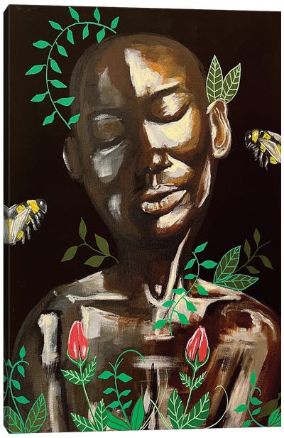 The Story Of The Rose Canvas Art Print - Contemporary Portraiture by Black Artists