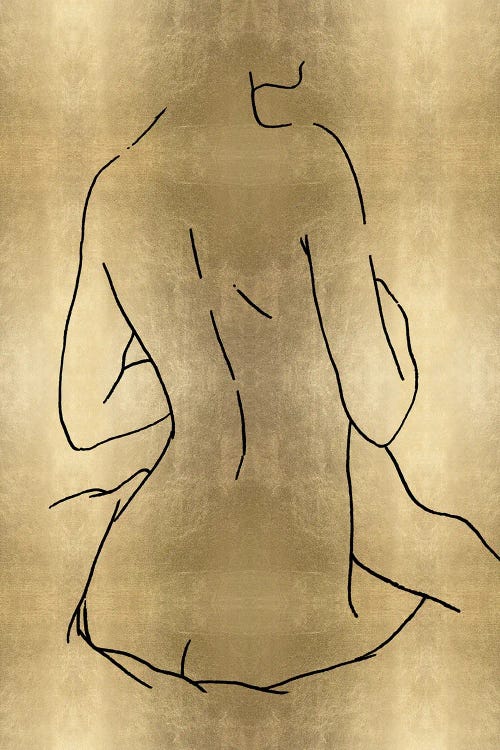 Female Figure On Gold III