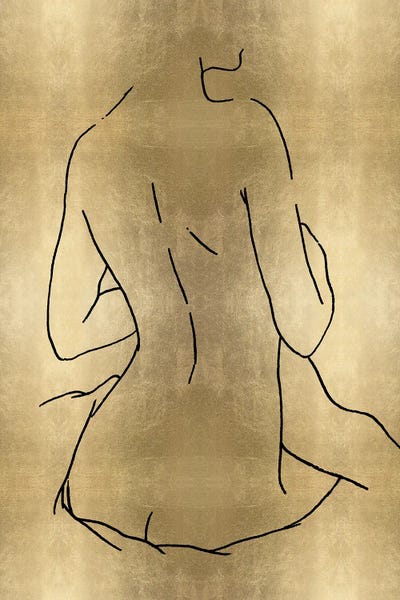 Female Figure On Gold III