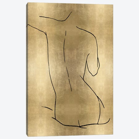 Female Figure On Gold V Canvas Print #AAP2} by Alana Perkins Canvas Artwork