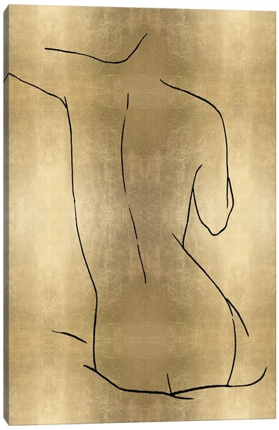 Female Figure On Gold V Canvas Art Print