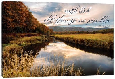 All With God Canvas Art Print - Inspirational Office
