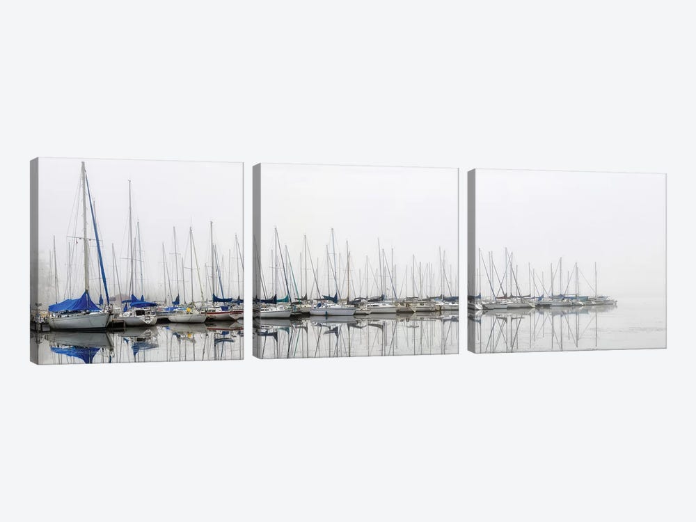 Sailing Boats Panel by Andy Amos 3-piece Canvas Art Print