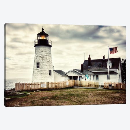 American Harbor Lighthouse Canvas Print #AAS51} by Andy Amos Canvas Artwork