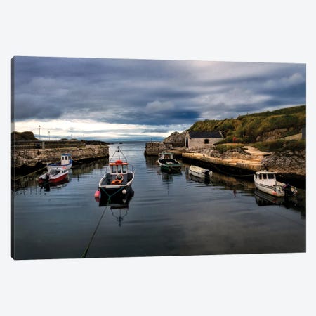Fishing Harbor Canvas Print #AAS57} by Andy Amos Canvas Print