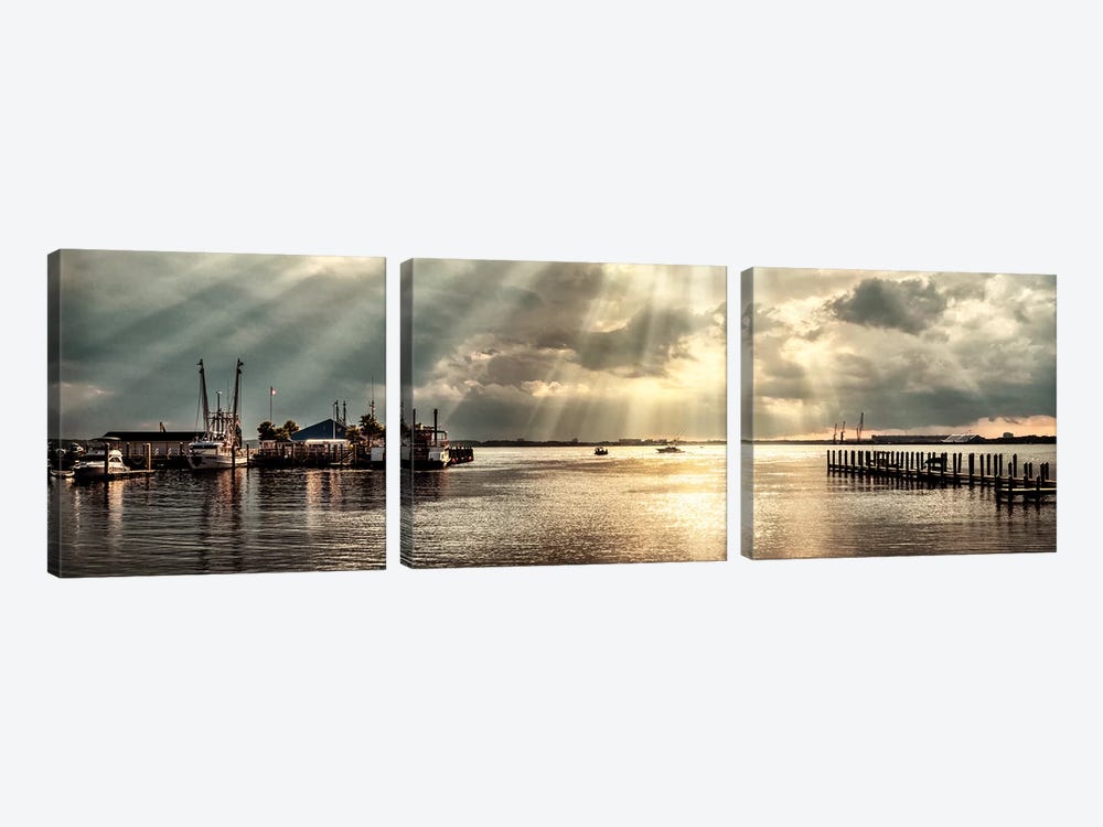 Dock Sunrise by Andy Amos 3-piece Canvas Print