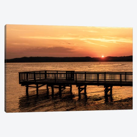 Lake Sunset Canvas Print #AAS9} by Andy Amos Canvas Art Print