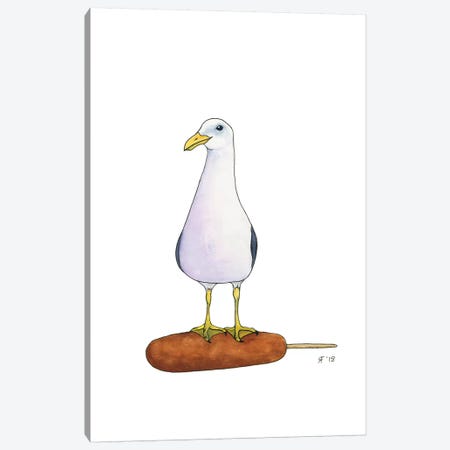 Corn Dog Gull Canvas Print #AAT12} by Alasse Art Art Print