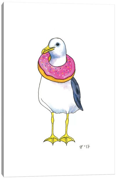 Doughnut Gull Canvas Art Print - Donut Art