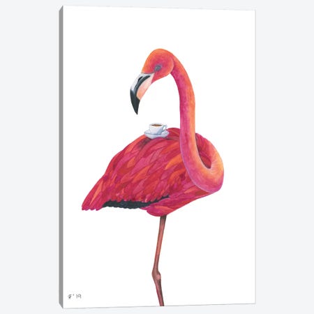Flamingo Tea Canvas Print #AAT16} by Alasse Art Canvas Art