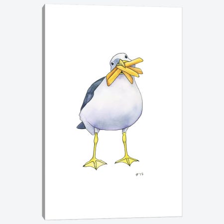 French Fry Gull Canvas Print #AAT18} by Alasse Art Art Print