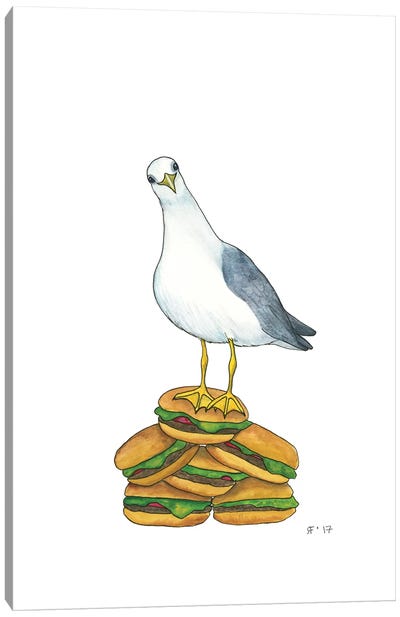 Hamburger Gull Canvas Art Print - American Cuisine