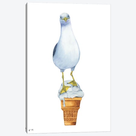 Ice Cream Gull Canvas Print #AAT21} by Alasse Art Canvas Wall Art