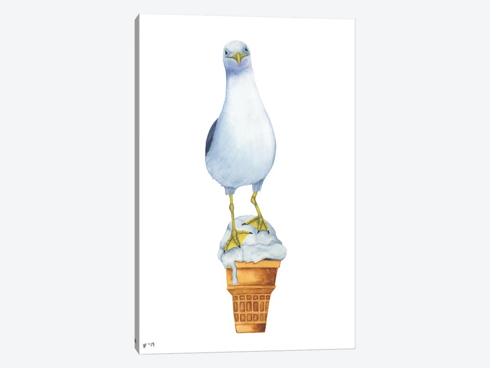 Ice Cream Gull by Alasse Art 1-piece Canvas Art Print